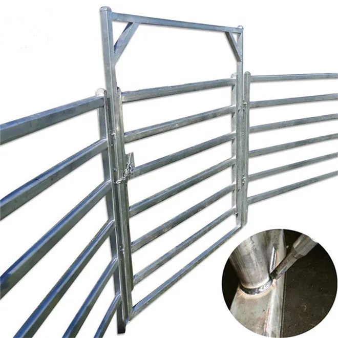 

Hot Sales High Zinc Coated Low Prices Livestock Field Farm Metal Horse Rail Fence, Silver , red , green , yellow et