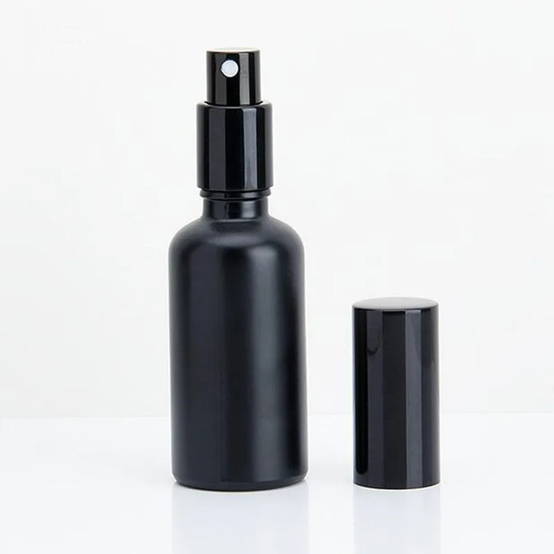 20 30 50 Ml Matte Black Glass Perfume Bottle Fine Mist Serum Spray