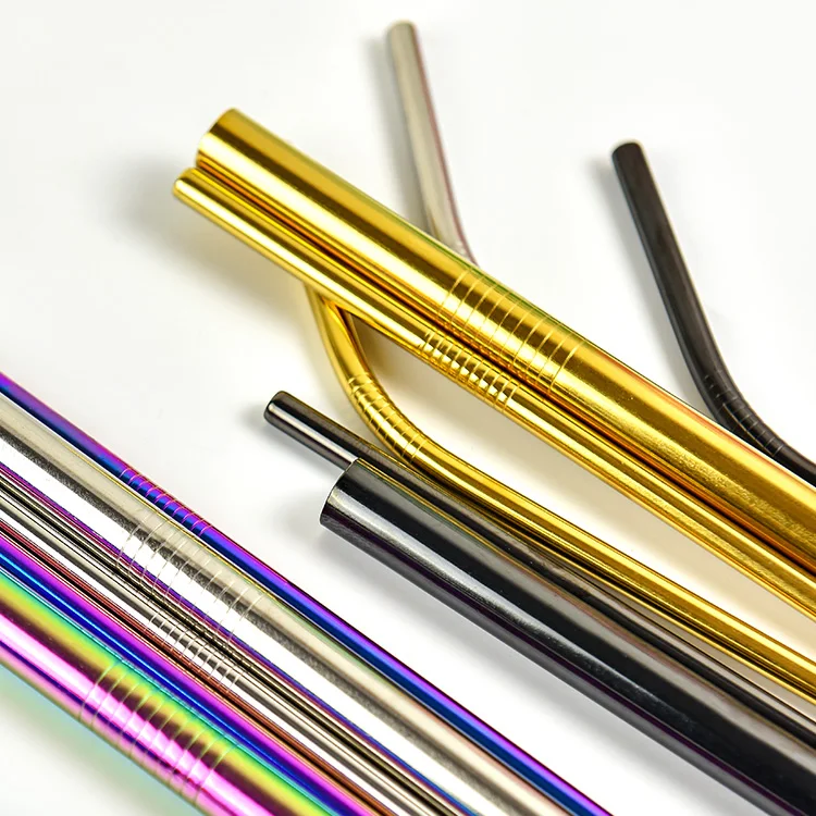 
Customized Colorful Stainless Steel Metal Straw Set In Stock 