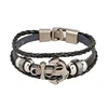 cheap handmade boat anchor weave snap on fashion punk bracelet
