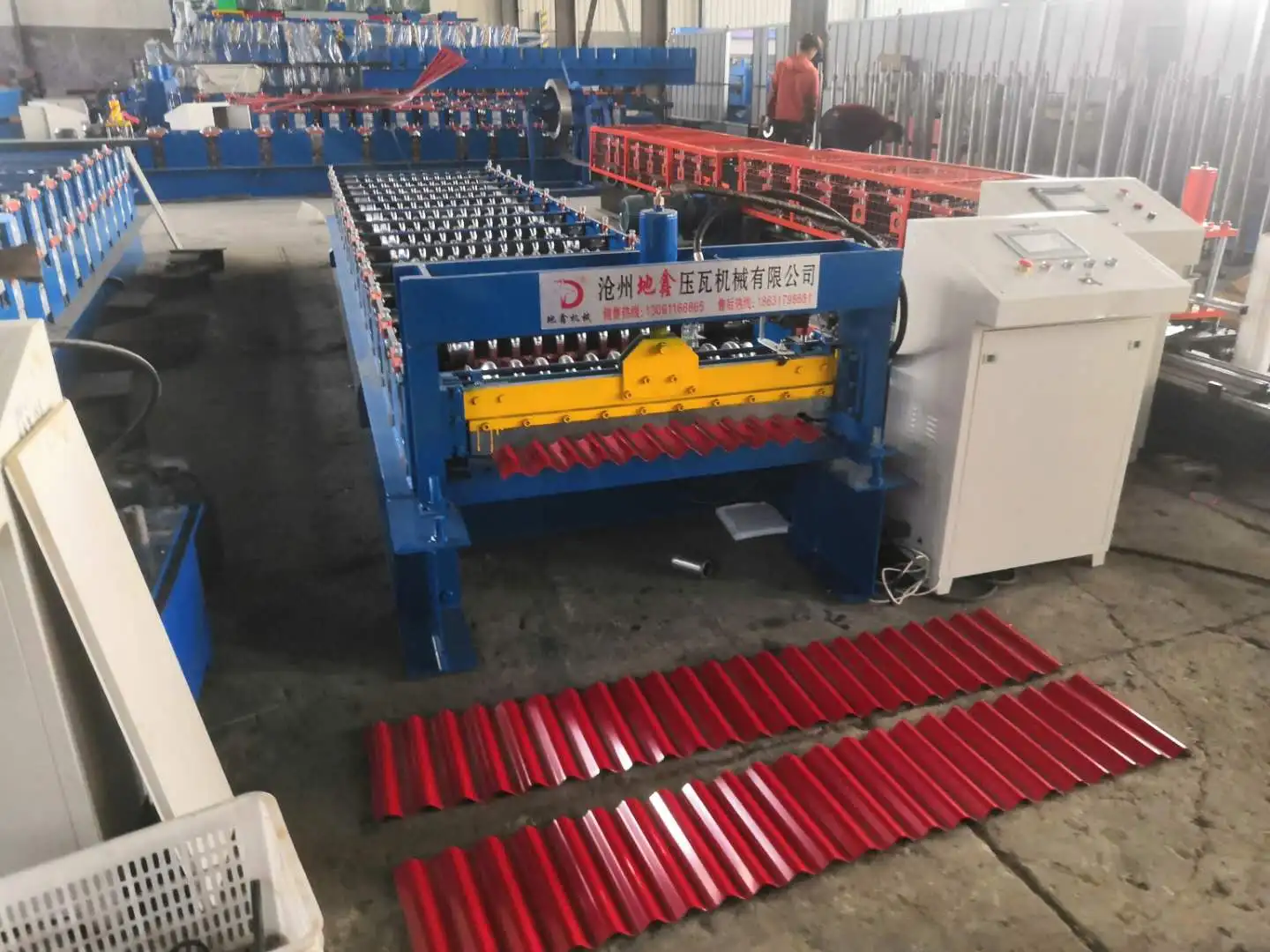 China products corrugated aluminium zinc roll sheet tile making forming roofing machine