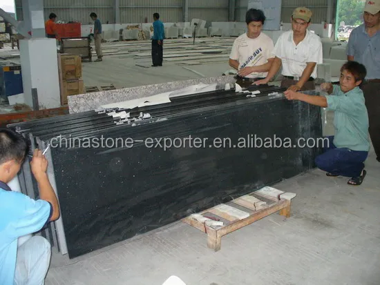 Kingrich New Black Granite Vanity Top Natural Stone Countertops for Kitchen Desk