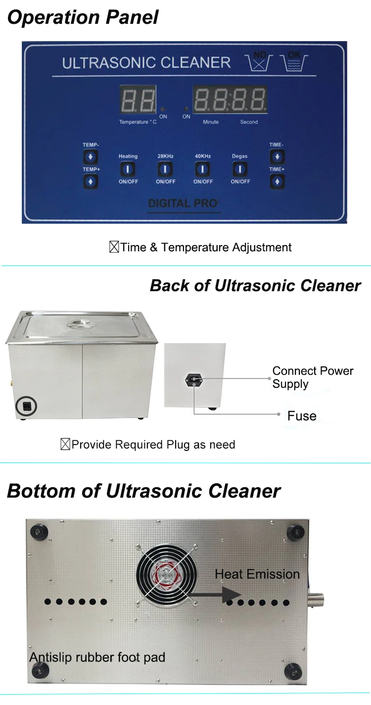 30l Two Frequency 28k And 40khz Jewelry Cleaning Machine Ultrasonic