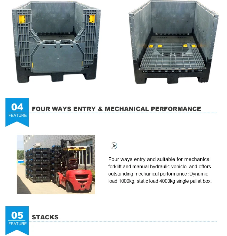 1200*1000*975mm Collapsible Pallet Box for Car Industry