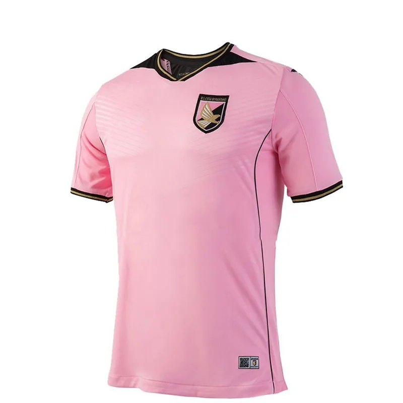 

Custom Make Italy Fashion Design Soccer wear Palermo pink football jersey, Picture show or your request