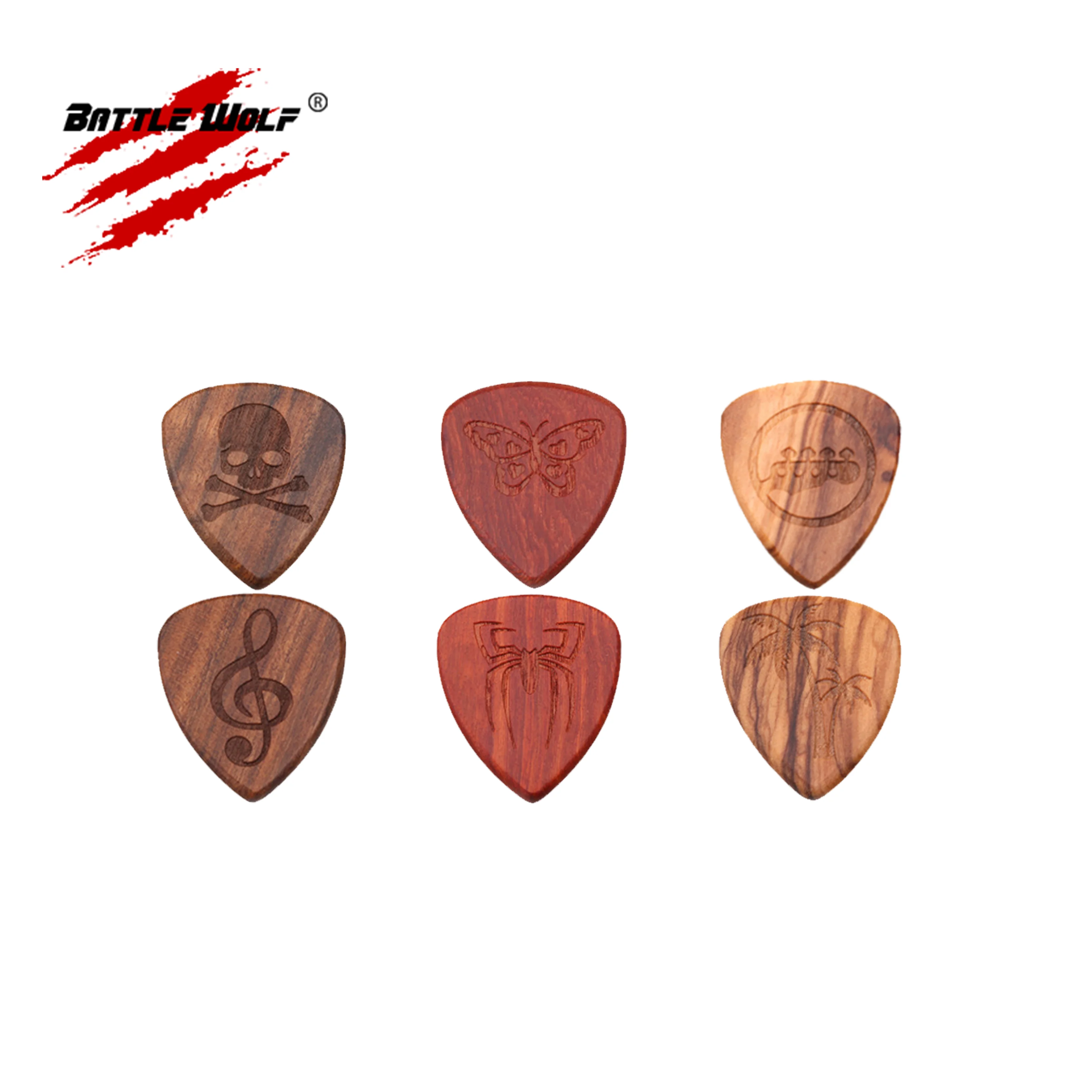 

Engrave Design Custom Wood Guitar Picks, Colorful