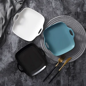 Image of Household porcelain dishes and plate ceramic dinner table set