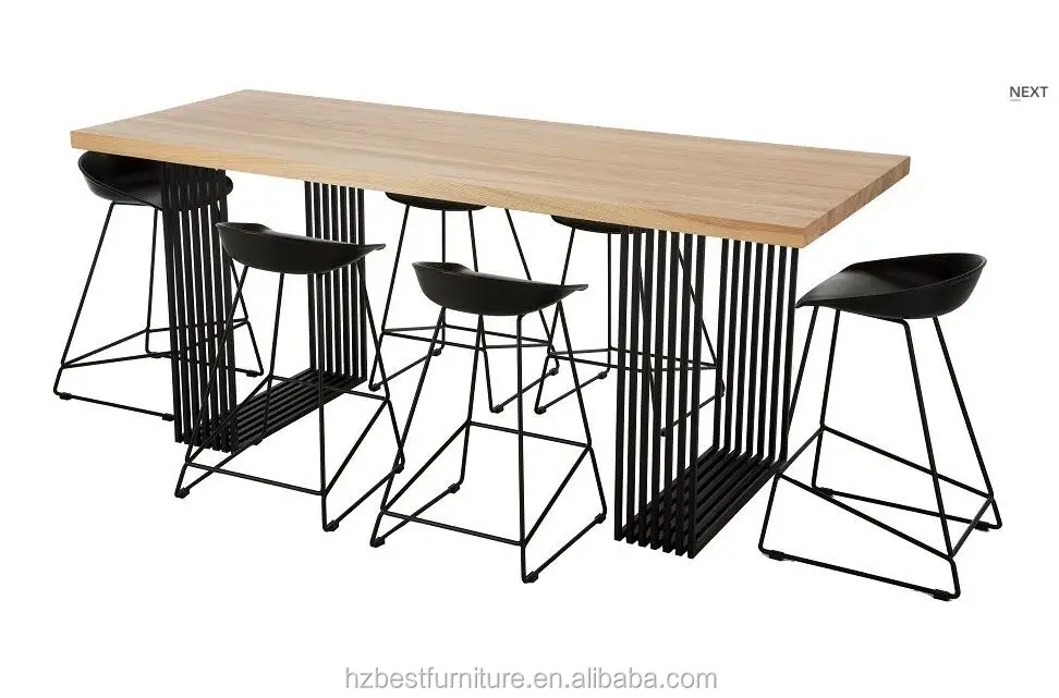 Black lacquered wire steel frame dining table / Alteri -dining-table