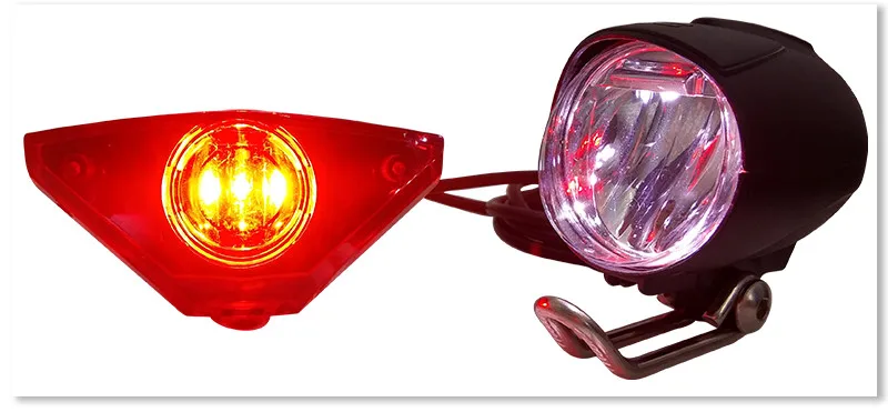 Discount 6V - 80V 12V 24V 36V 48V 60V 72V Universal E-bike Headlight Taillight Horn Set Front Light Headlamp Rear light Taillamp Bafang 13