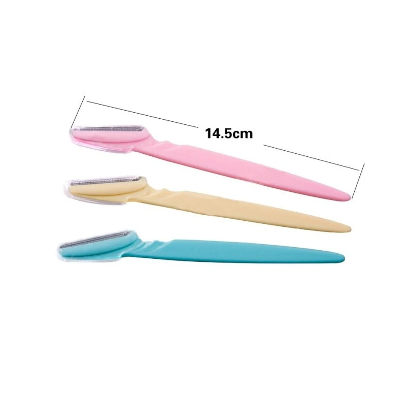 
Colorful durable Plastic Handle makeup tool 3PCS Tinkle eyebrow razor set 