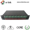 16 slot Rack Mount Card type cctv to Fiber Converter Chassis