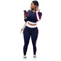 

Woman Plus Size Sports Custom Women Sports Tracksuit Crop Tops And Pants Set