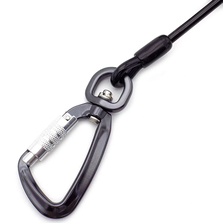Retractable Coil Spring Lanyard Tool Lanyard With Two Sides Eye Snap