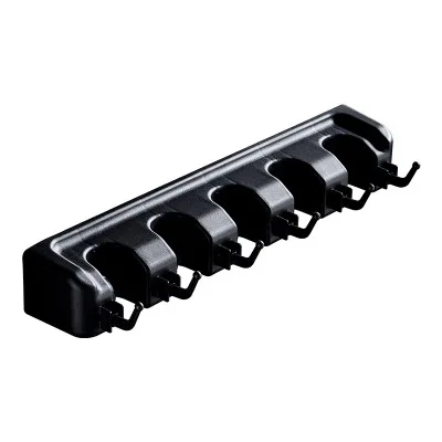 

Magnetic Broom Holder 5 Position with 6 Hooks Multipurpose Mop Stick Holder with Storage Rack