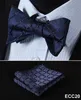 Navy Blue Color Good Touch Fashion Checked Design Self Tie Bow Tie