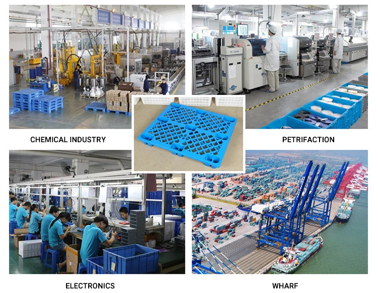  4-way forklift and hand truck entry plastic pallets