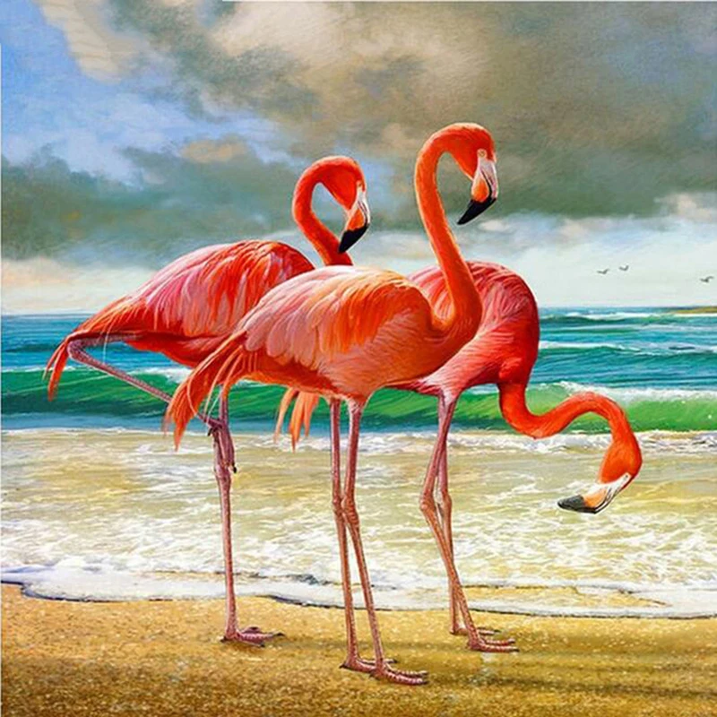 
Diy Diamond Painting 5d Three Red-crowned Cranes By The Sea Paint With Diamond Embroidery Decorative Porcelain Wall Art 