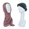 Cotton crushed muslim scarf and wrinkled women's long nice hand feeling multifunction head scarf