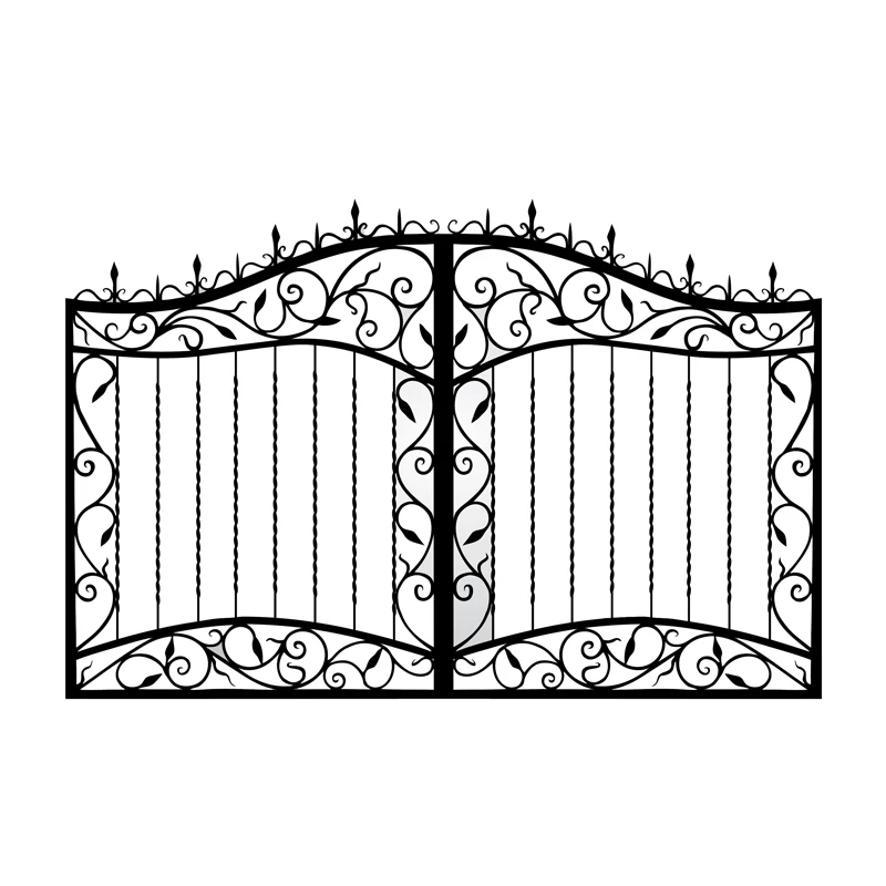 

large size used house decorative modern wrought iron gate ornaments designs IGL-01, Black