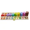 Kids Wood Sorting Puzzles Toys Shape Sorter Number and Math Stacking Blocks Toddlers Learning Toys Gift, Montessori Toys