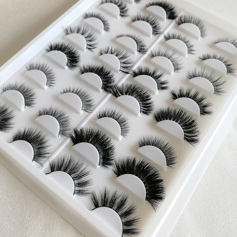 

eyelash book 16 pair false eyelash False eyelashes thick mink eyelashes Real Mink Long Cross False eyelash Women, Natural black