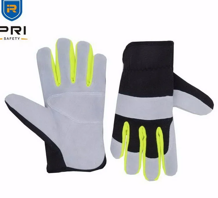Pri Oem Cowhide Hand Protection Yellow Leather Men Industrial Electric