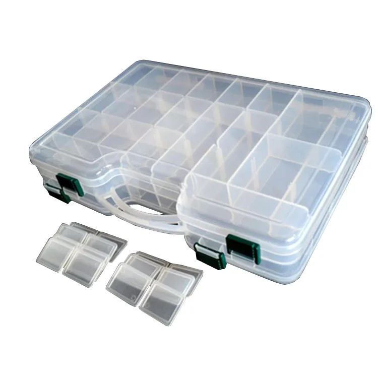 
High Quality Clear Adjustable Plastic Storage Fishing Lure Box with Dividers Tackle Box  (60724150656)