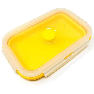 Image of Silicone Food Storage Containers with BPA Free Airtight Plastic Lids