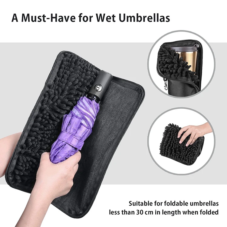 Zipper Closure Water Proof Umbrella Bag Waterabsorbent Quick Dry