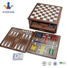 fifteen in one 10 in 1 multi-function chess board game set with backgammon check domino dice poker