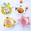 Bamboo fiber children's tableware five-piece gift box style melamine-free bamboo fiber tableware