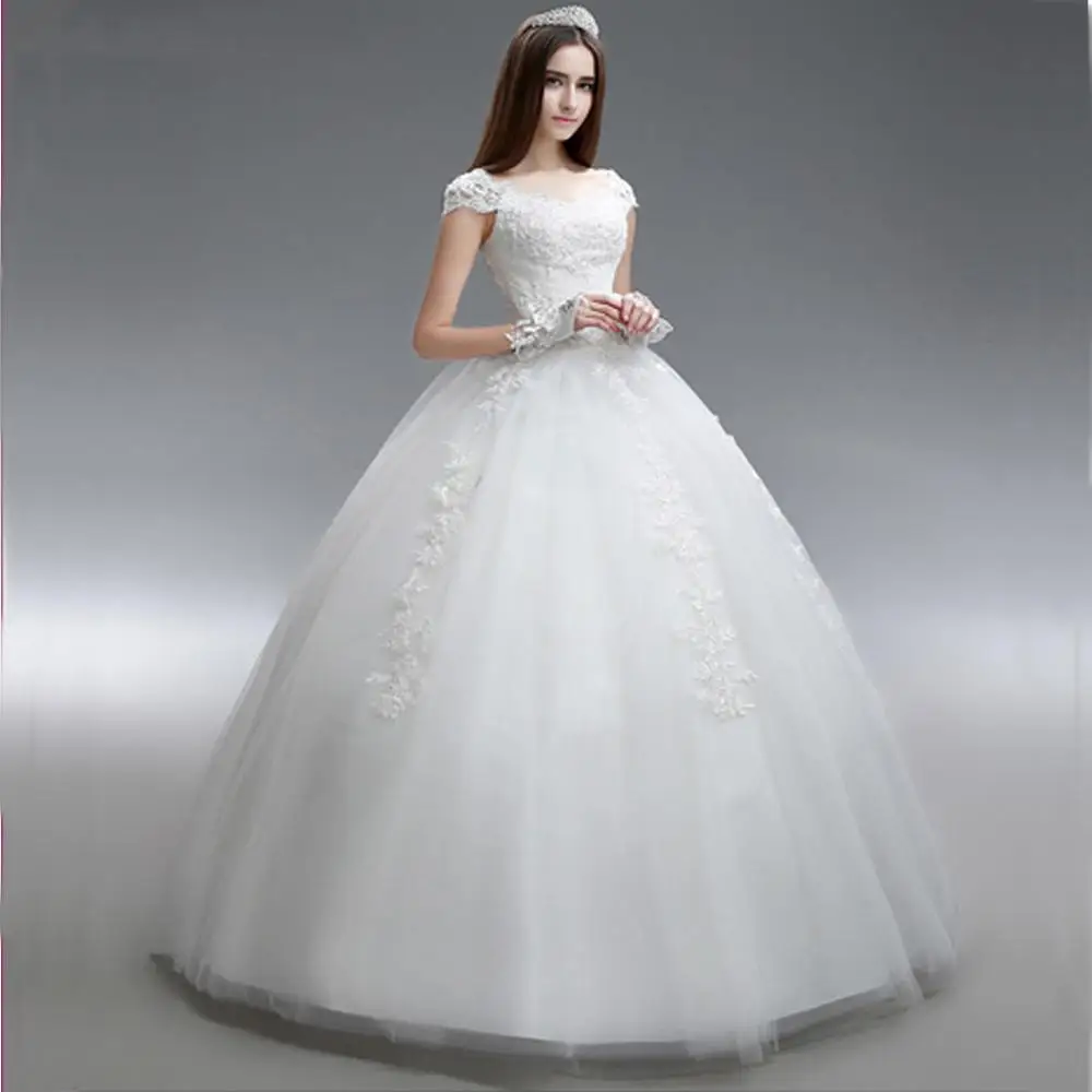 

factory direct plus size classical pure white elegant wedding dress bridal gowns with gloves