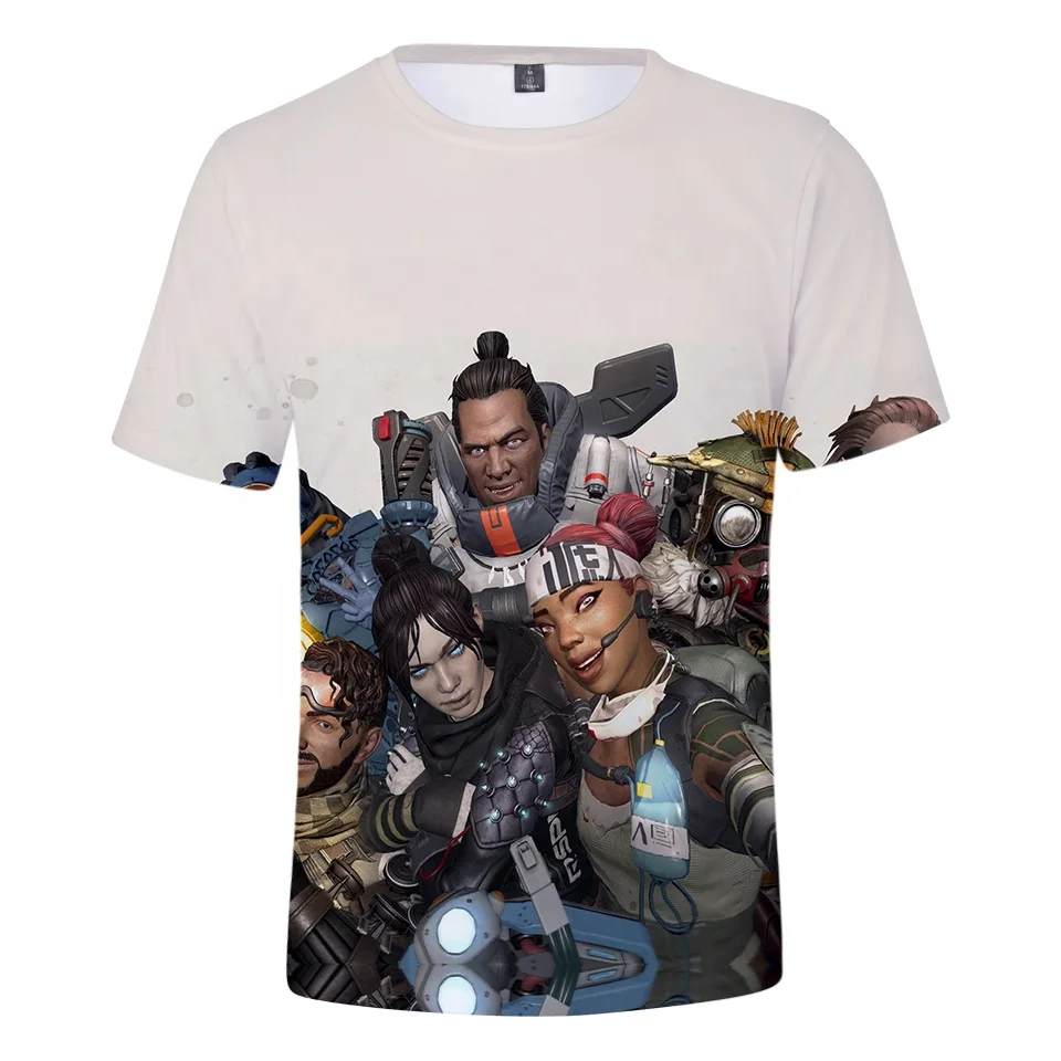 

2021 New design t shirt apex legends design stock no moq printed apex t shirt wholesale 3d print apex legends t shirt supplier