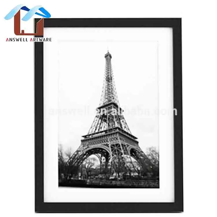 Custom Size Home Decorative Big Picture Frames Black Wooden Photo Frame Wall Large Wood Photo