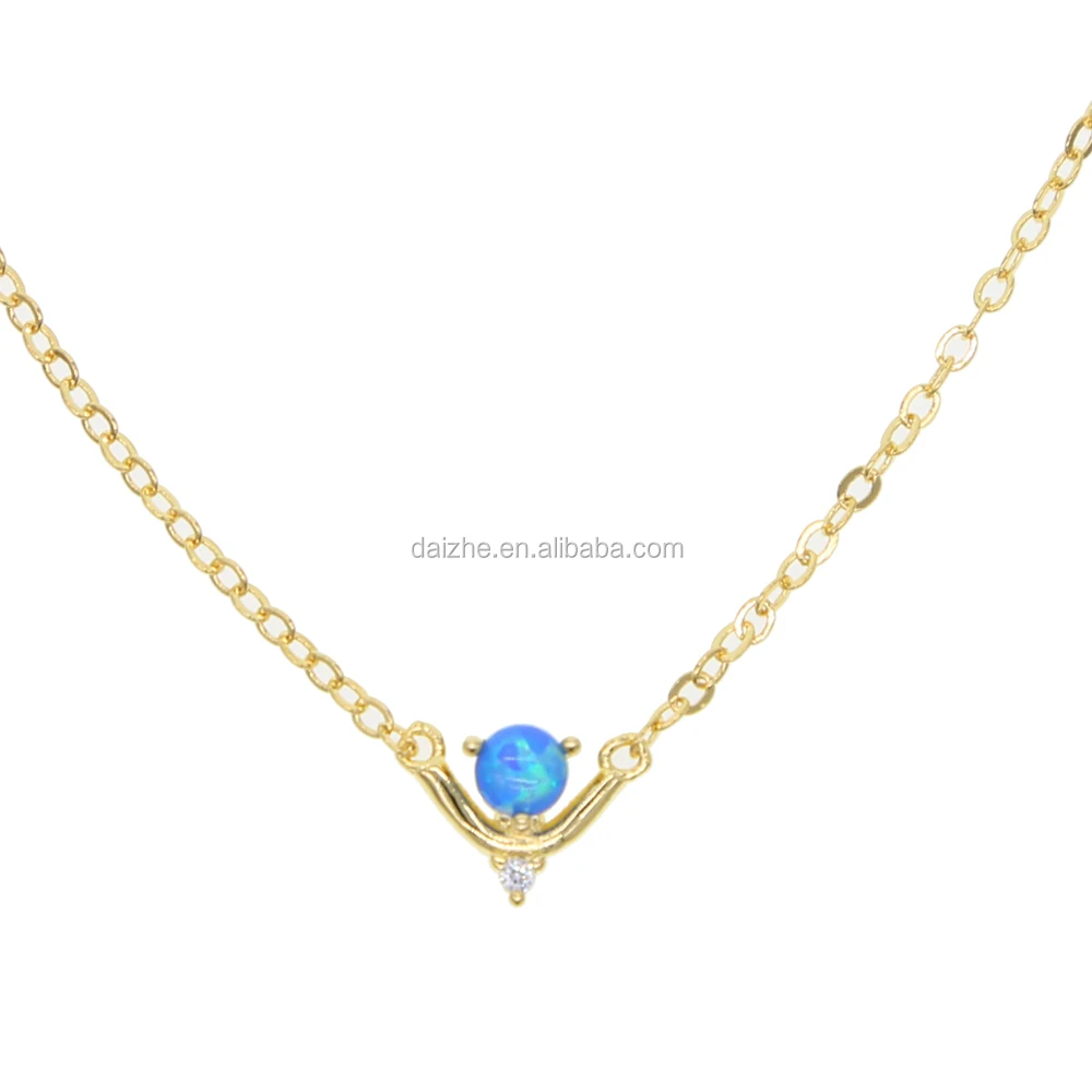 

2021 fashion gold plated round OPAL dubai gold necklace with opal stone paved sun star pendant necklace, Black