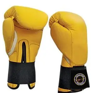 under boxing gloves
