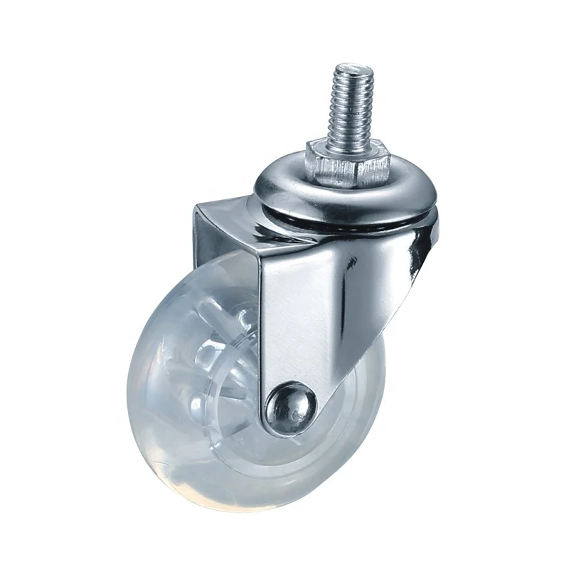 2英寸透明脚轮pvc螺杆式脚轮