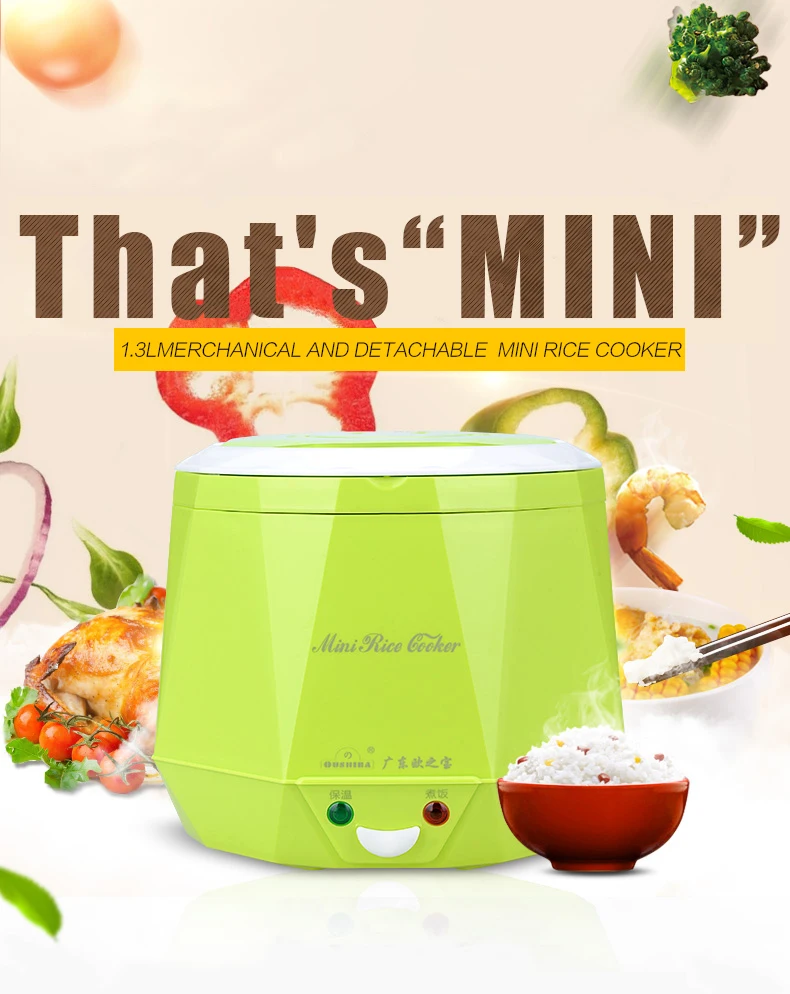Oushiba Portable Travel Electric 12v/24v 1.3l Mini Car Rice Cooker Food