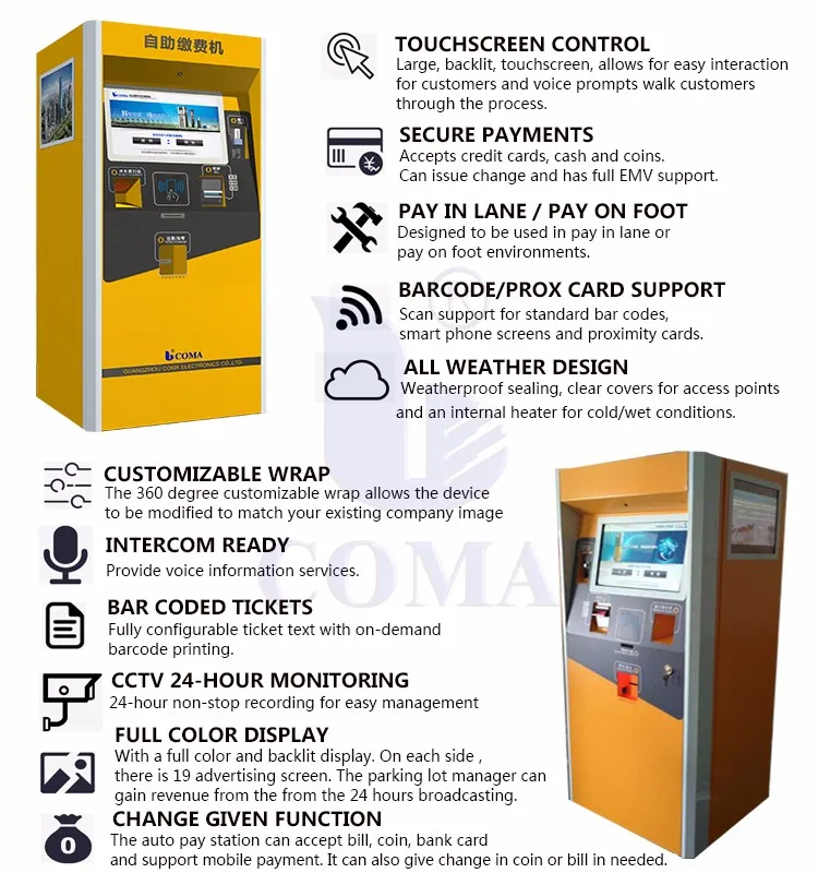 Asian Market Automatic Car Parking Payment System Autopay Machine Buy