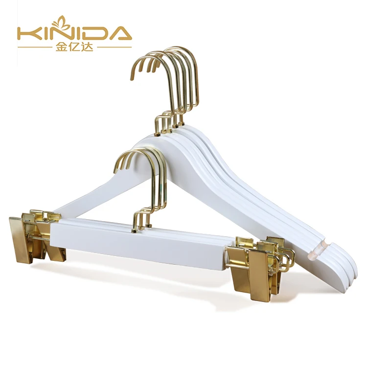 

OEM China Wholesaler Good Qualtity white Color Suit/Jeans Wooden Hanger For Clothes