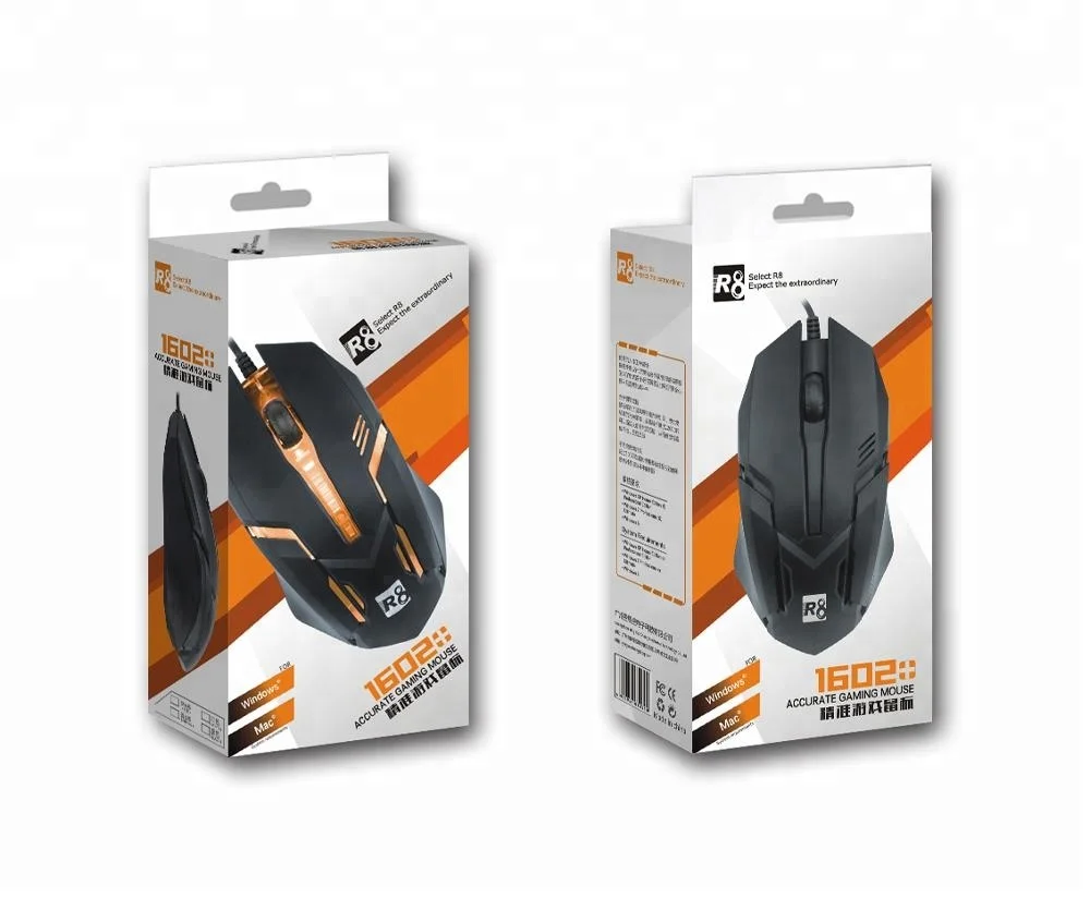 

2021 R8 wired computer optical mouse usb mouse pc mouse 3D in stock