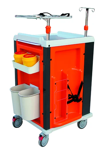 ABS mobile medical crash trolley cart in hospital emergency trolley