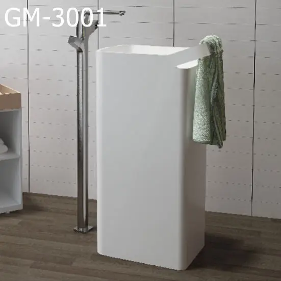 GM-3001 Italian designed solid surface artificial stone freestanding basin
