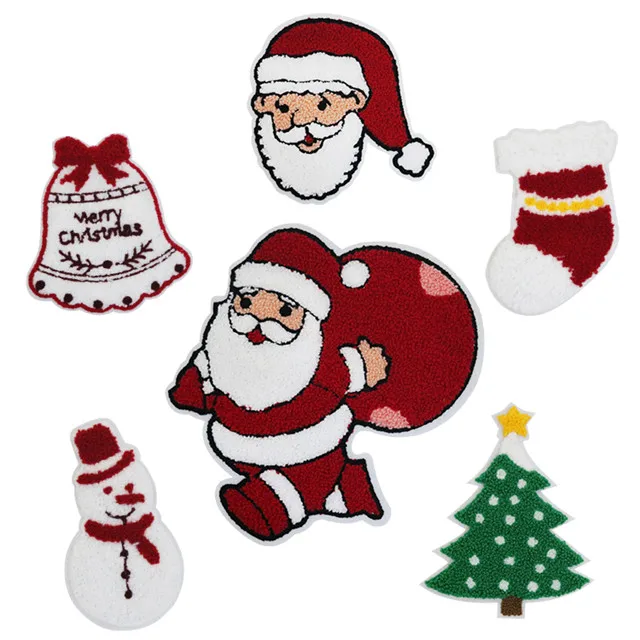 

2017 christmas decoration cartoon embroidery applique santa claus patch iron on garment, As the picture