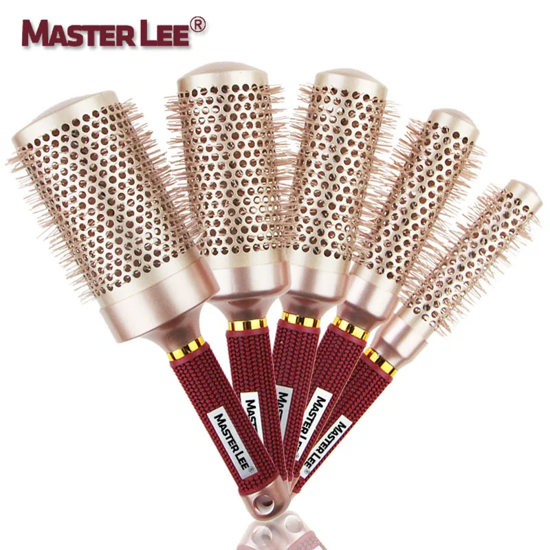 

Masterlee Brand Ceramic Coating Barrel Curling Hair Brush, Rose gold