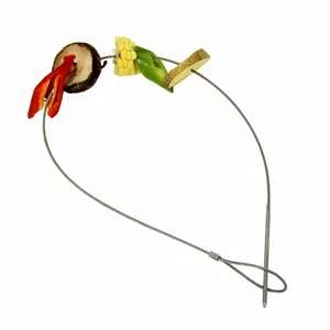 Image of Free sample!!!!!Set Of 8 Stainless Steel Cable Style Design Shish Kabob Skewers BBQ Flexible Grill Skewers
