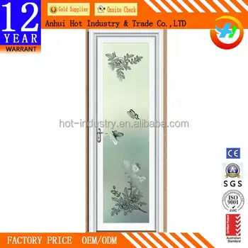 Butterfly Pattern White Frame Aluminum Door Industrial Position