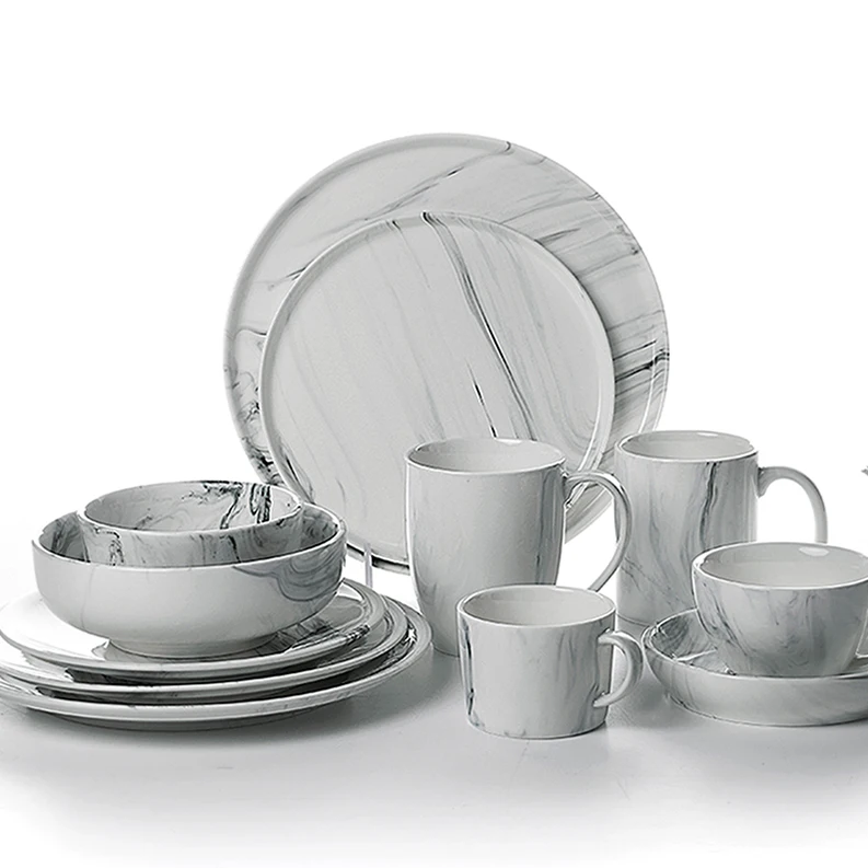 

Two-Eight Ceramics Wholesale Oem Dinnerware Sets Marble Plates Luxury Ceramic Dinner Set Crockery Porcelain Dinnerware Sets>