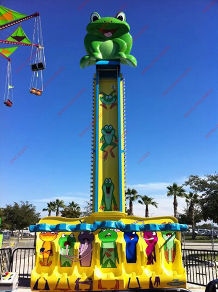 Outdoor Amusement Park Game/Kiddie Rides Frog Jumping small Tower/free fall Sky Drop tower rides .jpg