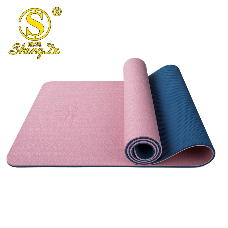 

Thickness 6mm non-slip double layer TPE yoga mat Textured Non Slip, Customized